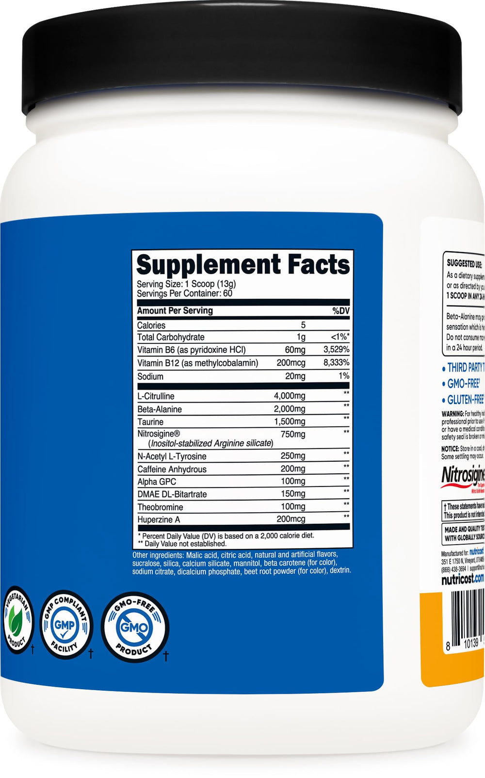 Nutricost Pre-Workout Complex mixing scoop for easy prep