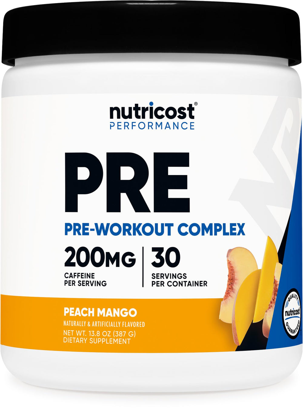 Nutricost pre-workout complex peach mango tub ready for workouts