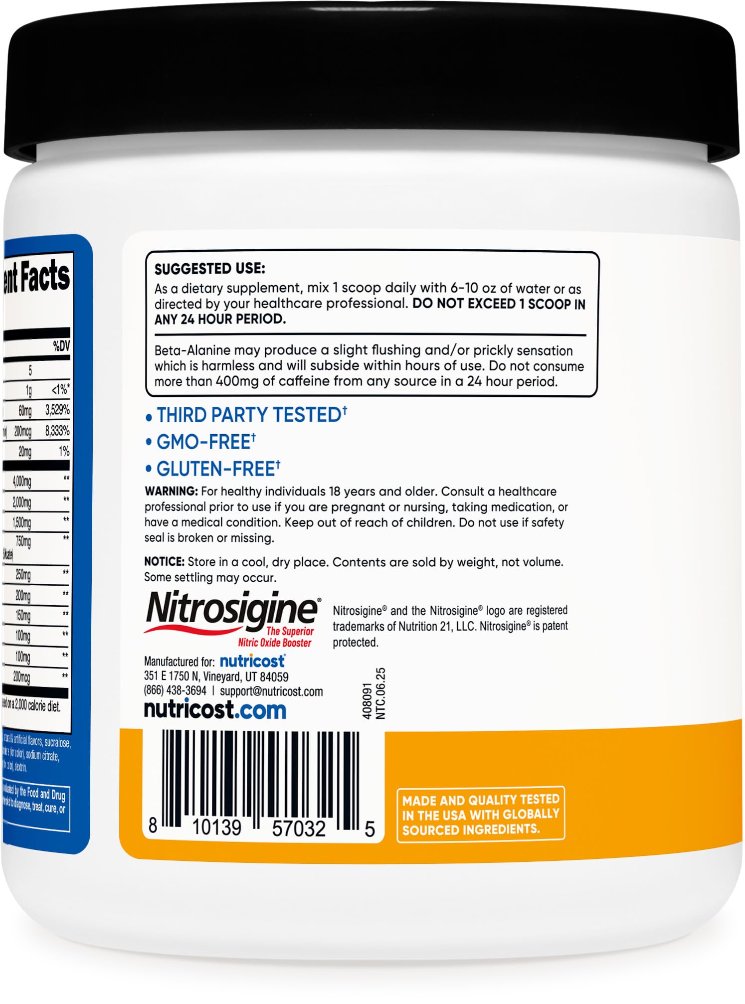 Nutricost measuring scoop included for accurate servings
