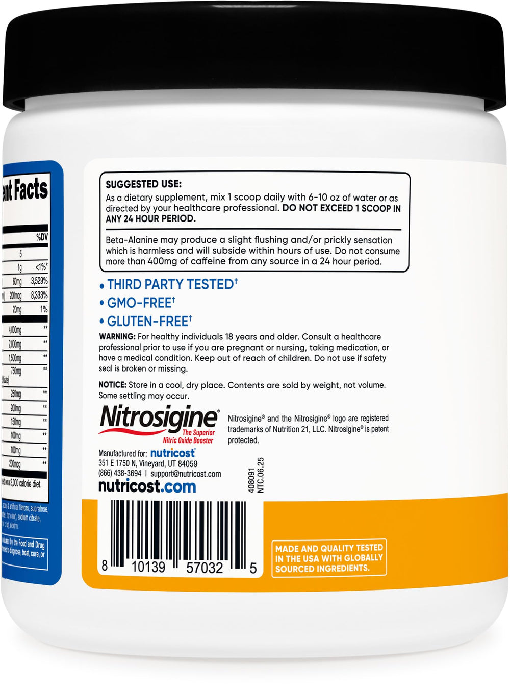 Nutricost measuring scoop included for accurate servings