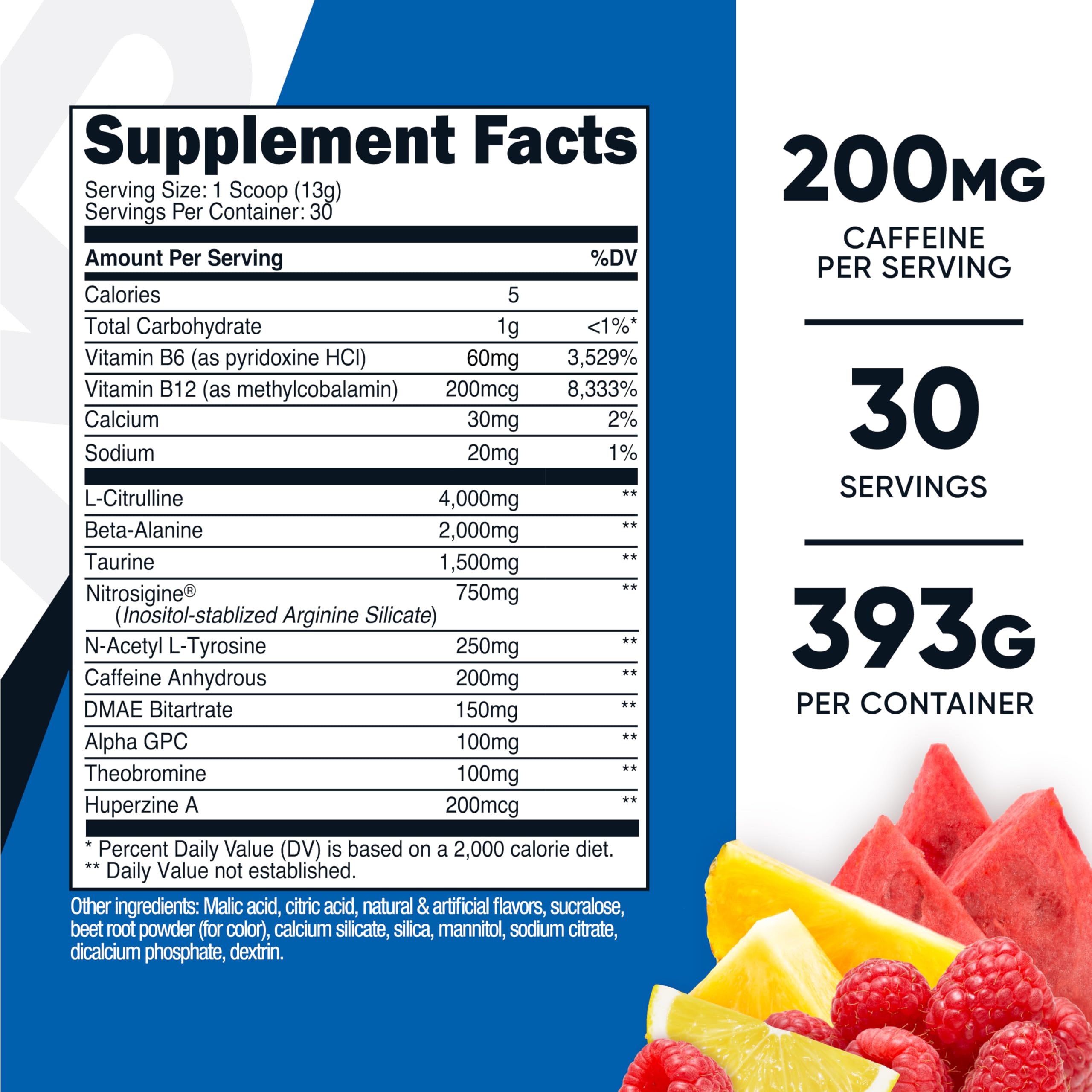 Nutricost Pre-Workout fruit punch powder provides refreshing energy for workouts