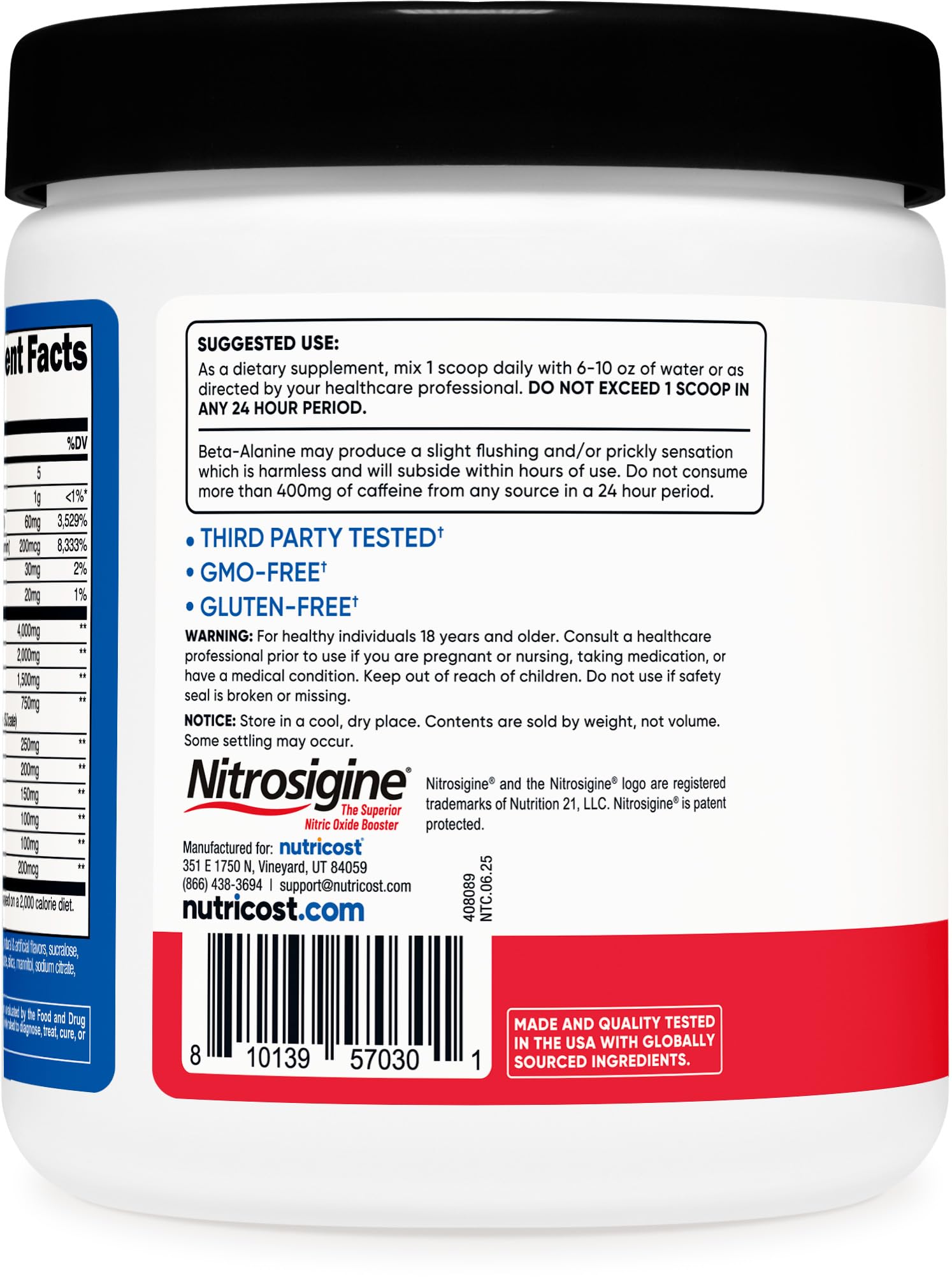 Nutricost Pre-Workout serving scoop demonstrates precise, convenient dosing