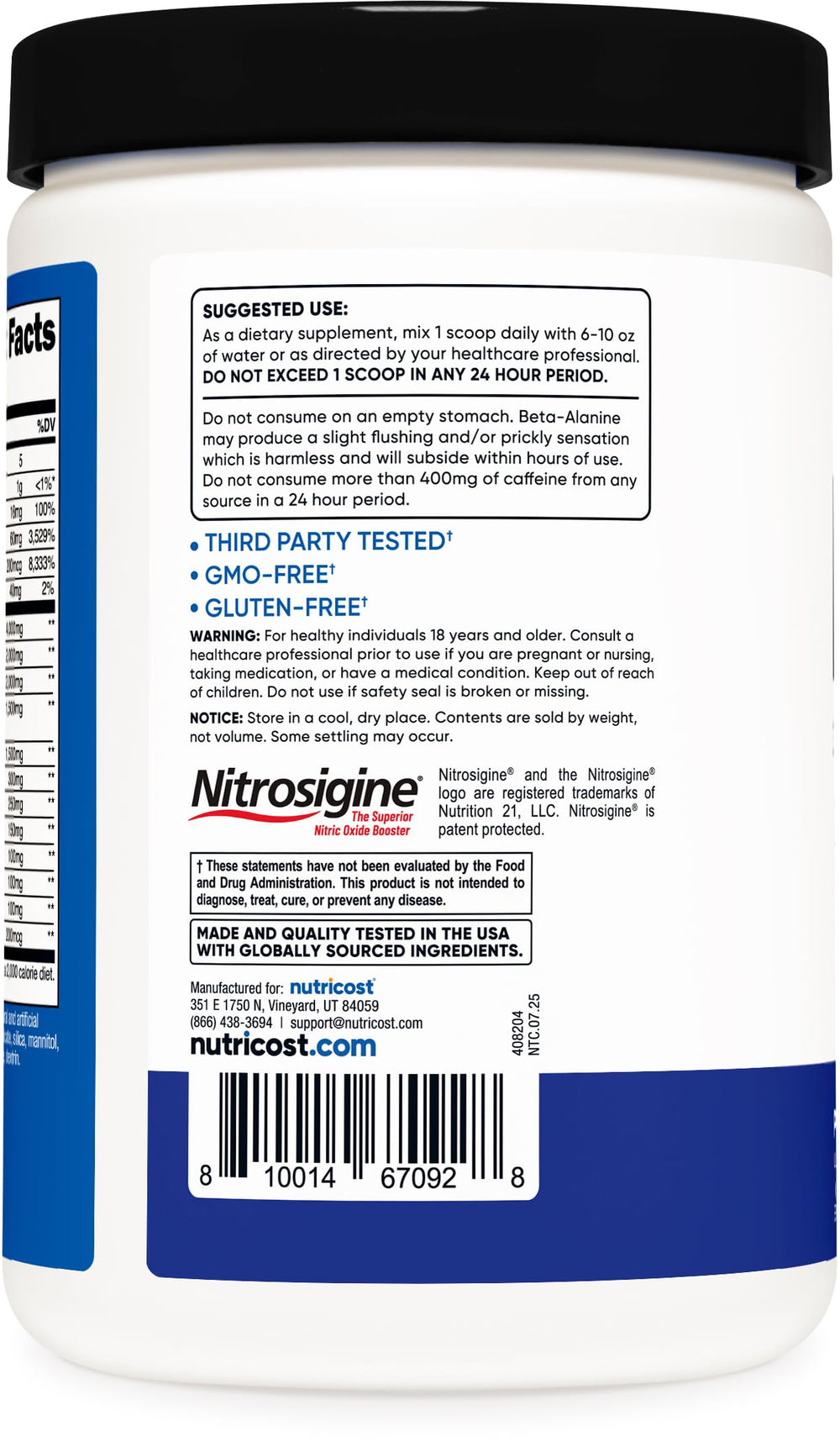 Nutricost Pre-X Xtreme blue raspberry shaker with prepared drink