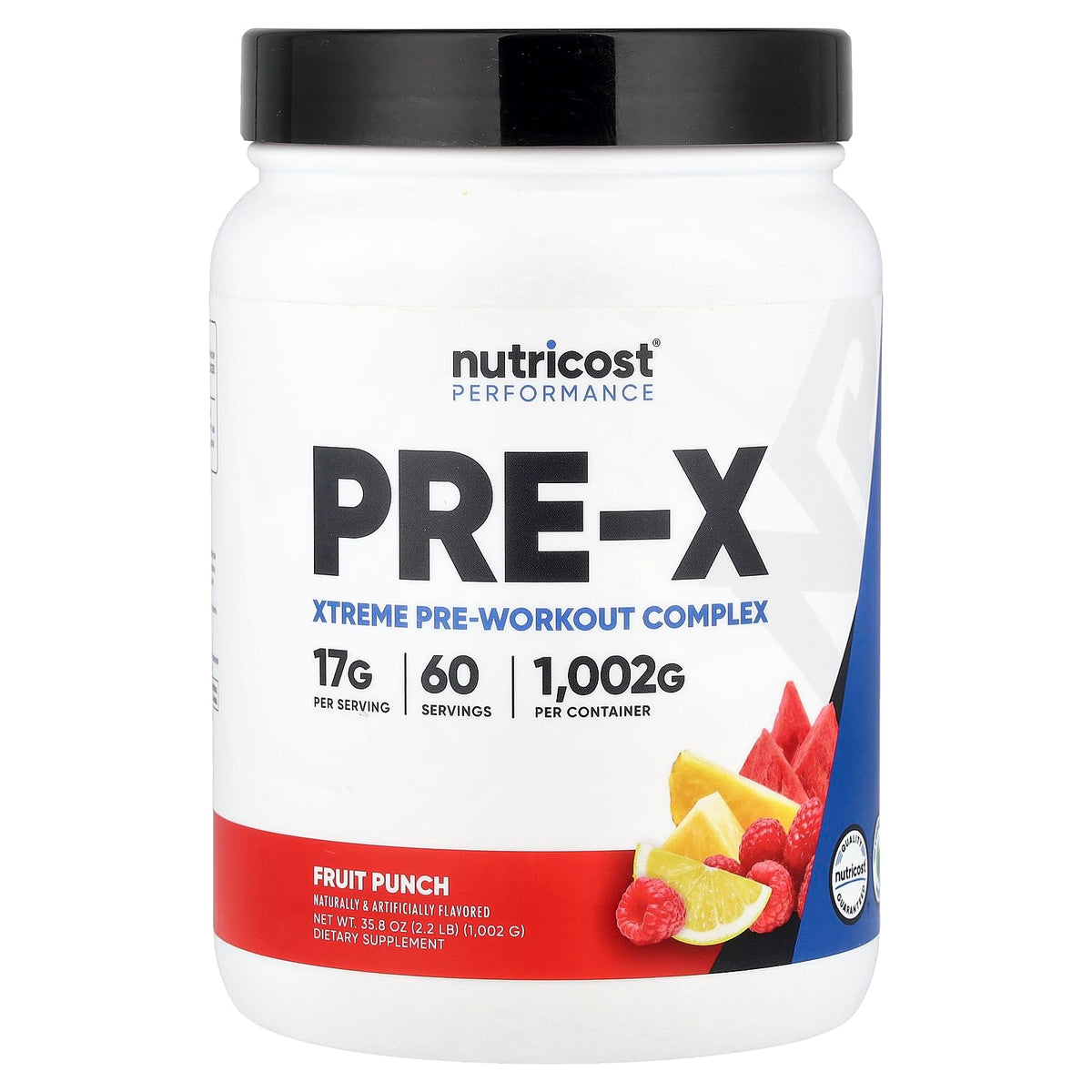 Nutricost Pre-X Xtreme powder with scoop for pre-workout energy and focus