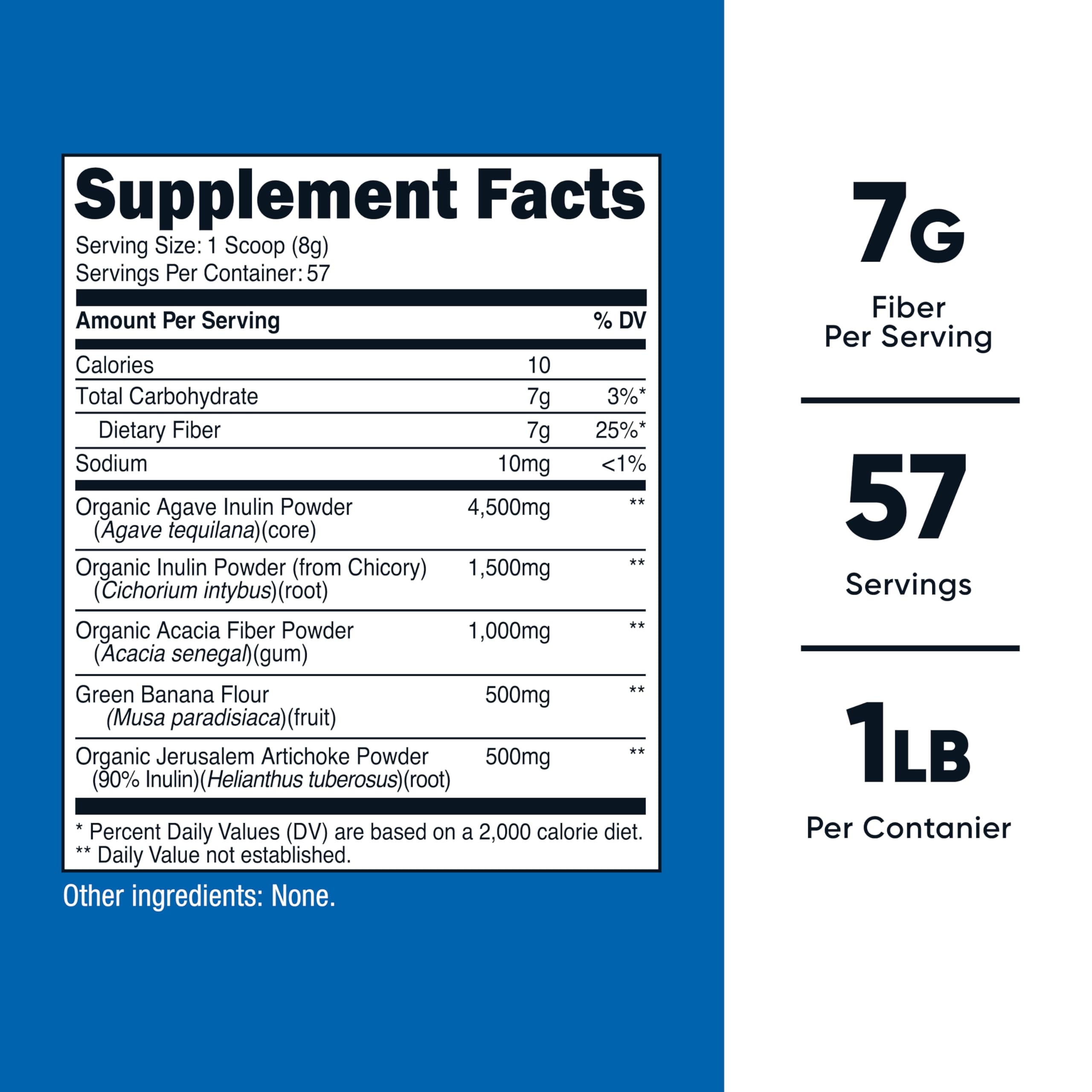 Nutricost Prebiotic Fiber scoop shows precise serving for consistent mixing.