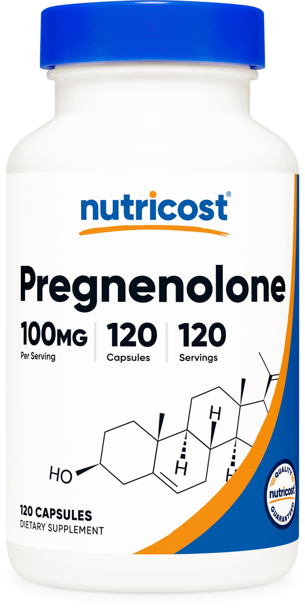 Nutricost Pregnenolone 100mg bottle promotes a simple daily wellness routine