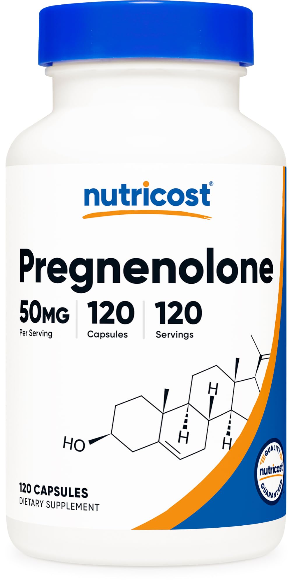 Nutricost Pregnenolone bottle front view for daily wellness support.