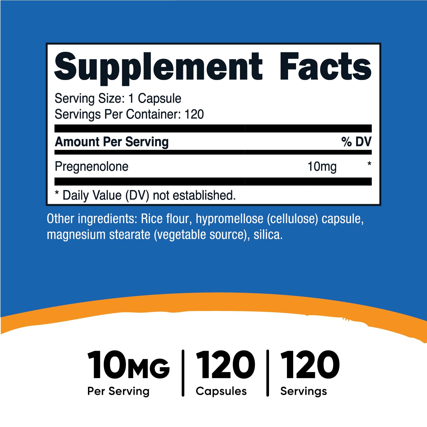 Close-up of Nutricost Pregnenolone capsules highlighting plant-based veggie capsules