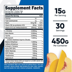 Nutricost Pre-X Xtreme 30 servings label highlighting bottle size