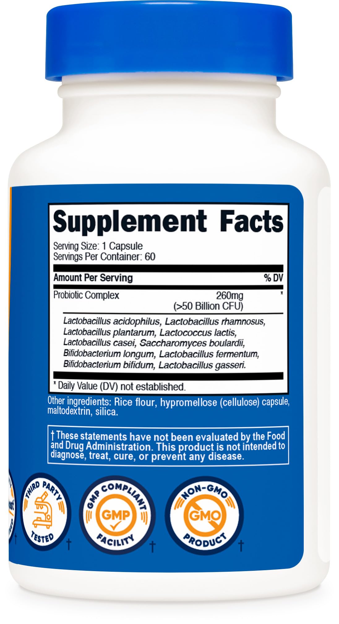 Nutricost Probiotic Complex third-party tested in an FDA-registered facility