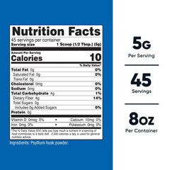 Nutricost Psyllium Flakes measuring scoop for convenient fiber dosing