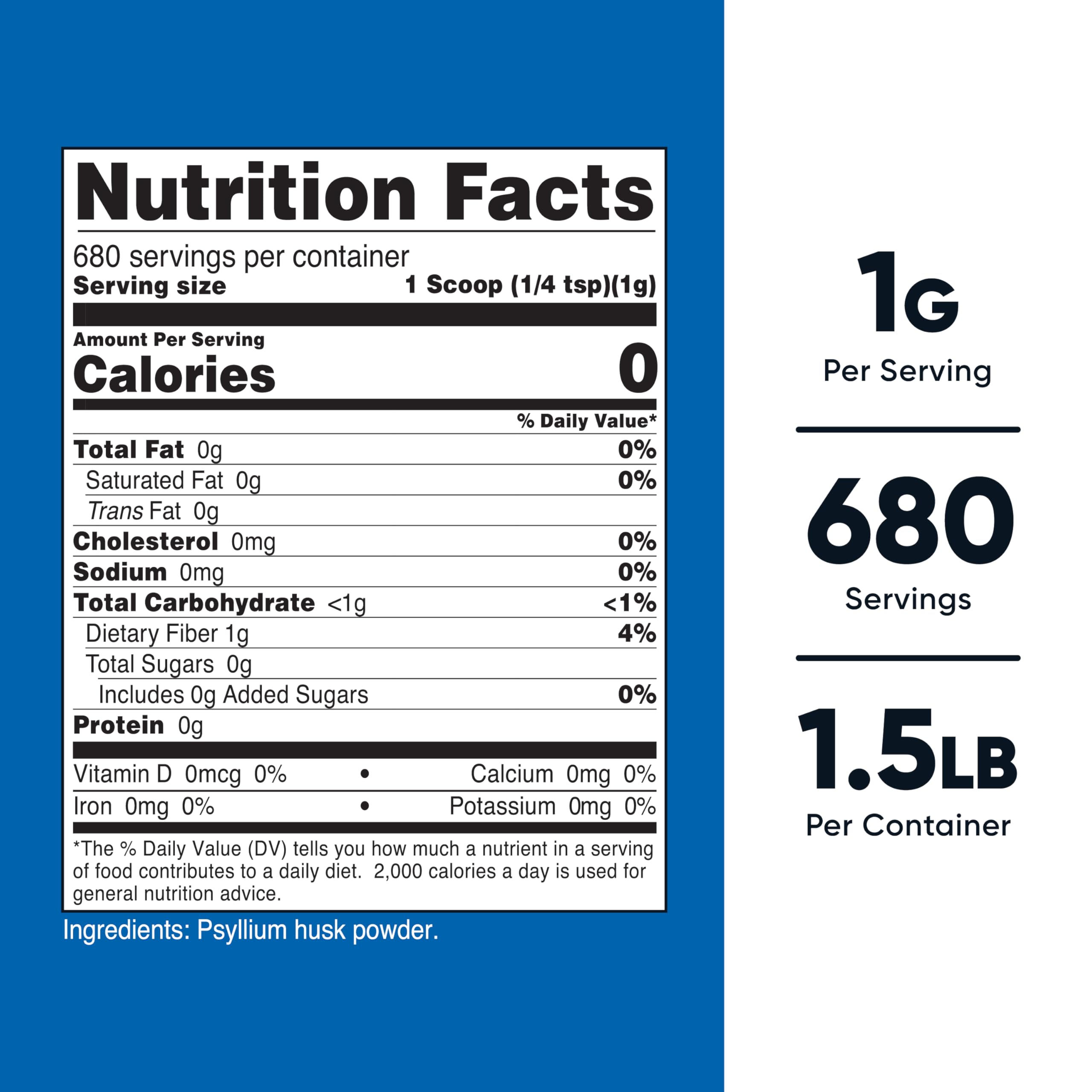 Nutricost psyllium husk powder unflavored scoop demonstrates easy mixing into shakes.