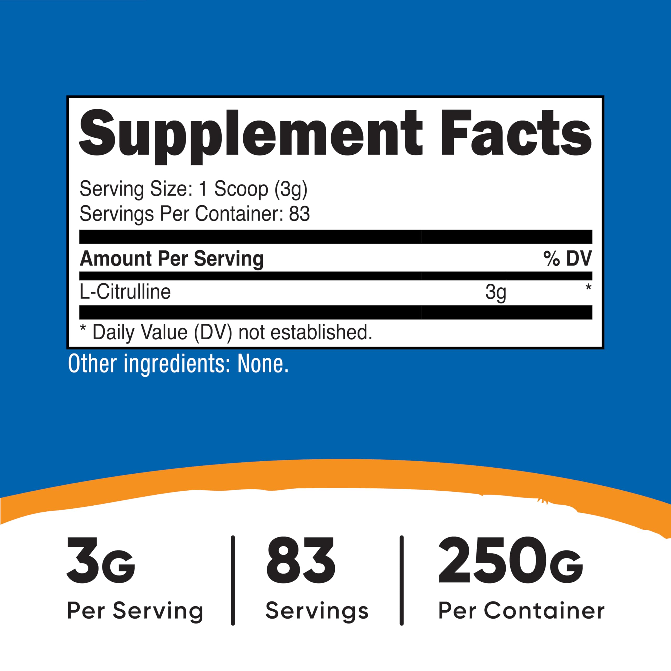 Nutricost Pure L-Citrulline base scoop beside container for precise dosing