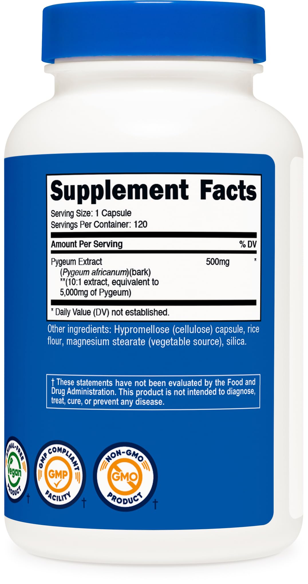 Nutricost Pygeum packaging front showing 4-month supply.