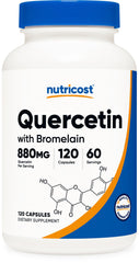 Nutricost Quercetin with Bromelain bottle shown for easy daily use.