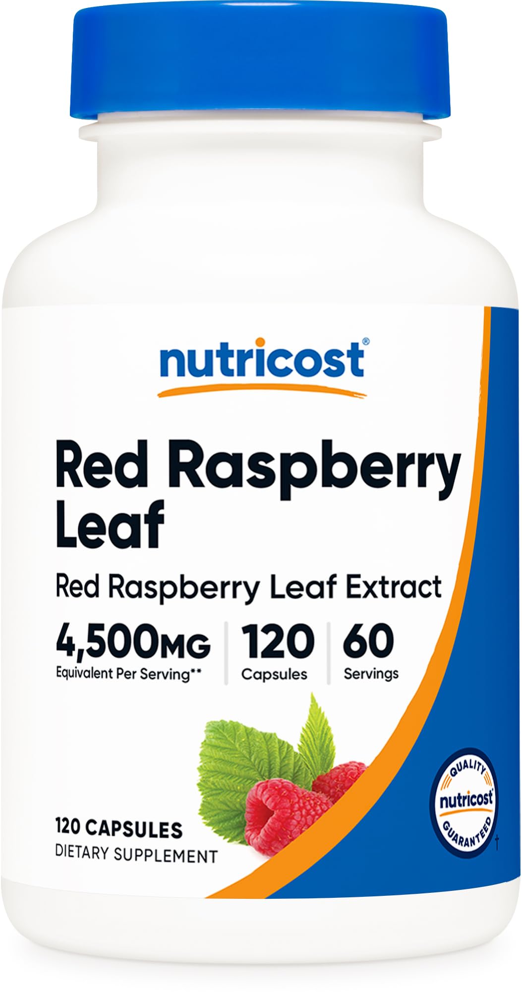 Nutricost red raspberry leaf extract bottle for daily herbal support.