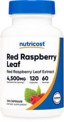 Nutricost red raspberry leaf extract bottle for daily herbal support.