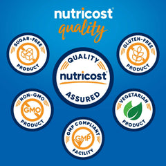 Nutricost bottle label front highlighting Non-GMO and Gluten Free.