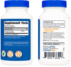 Nutricost Red Yeast Rice serving breakdown shows 2 capsules per serving