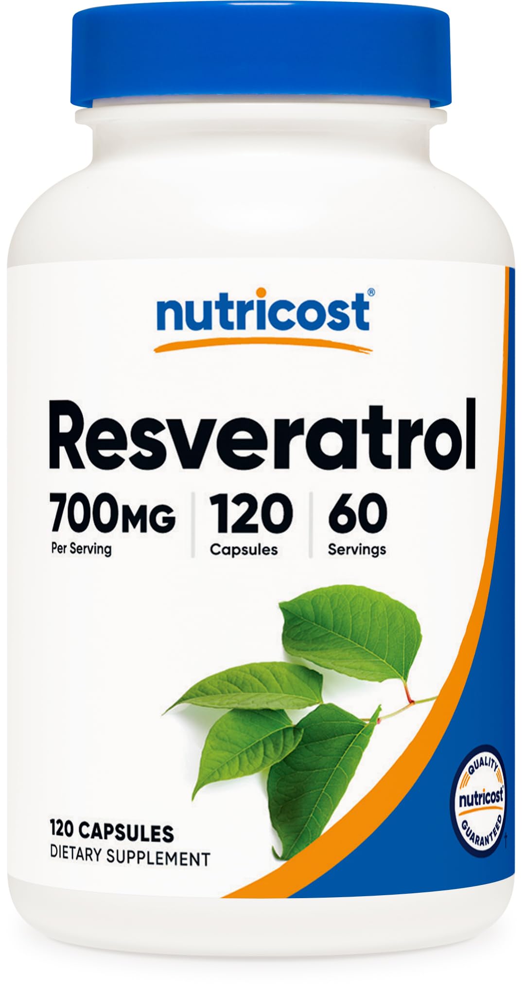 Nutricost Resveratrol 700mg bottle for vegan wellness routine.