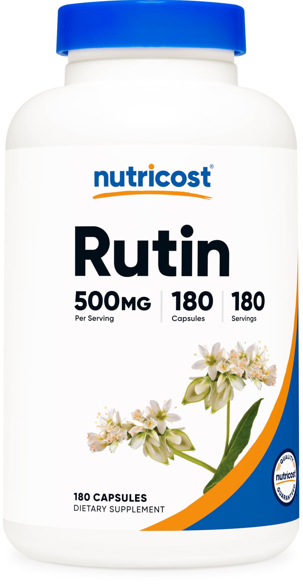 Nutricost Rutin 500mg bottle front view for daily wellness support.
