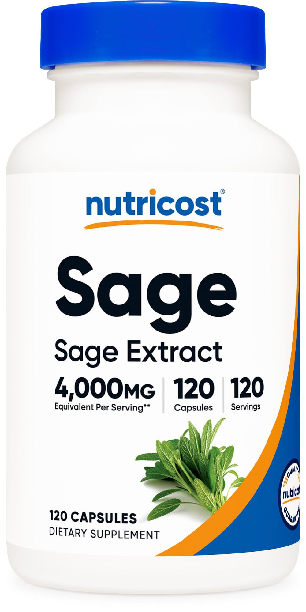 Nutricost Sage Extract bottle with capsules offering potential memory and mental clarity aid.