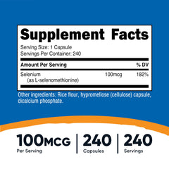 Nutricost selenium capsules closeup highlighting smooth texture and easy intake