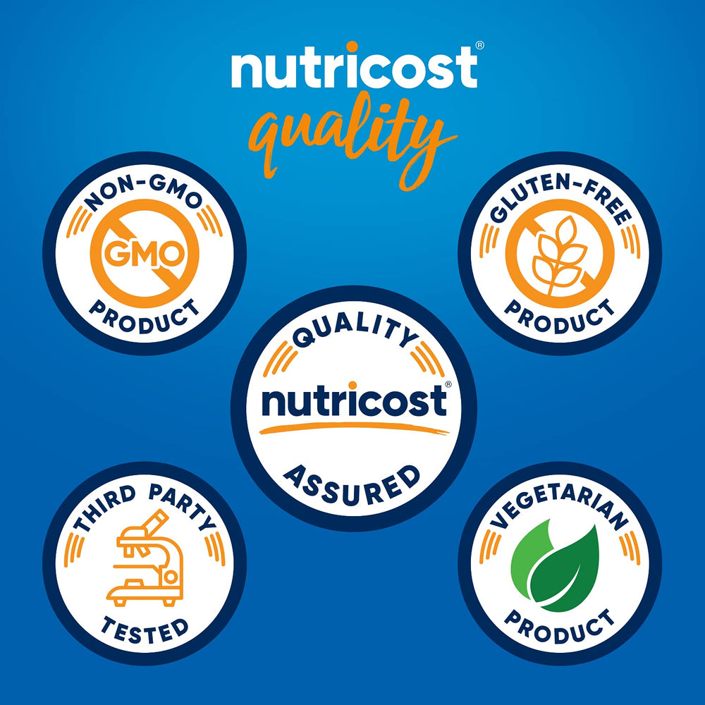Nutricost Serrapeptase label confirms gluten-free and non-GMO ingredients