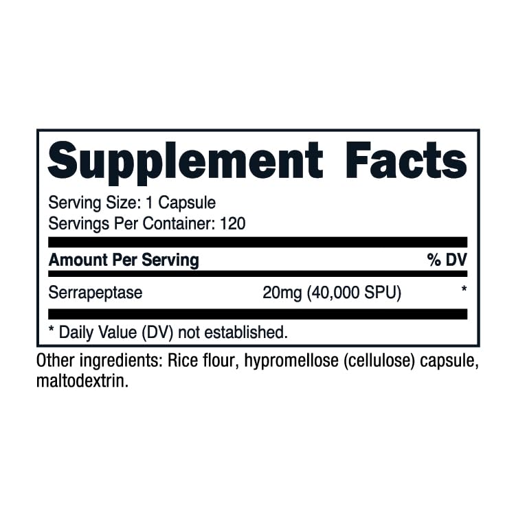 Nutricost Serrapeptase GMP facility icon signals quality manufacturing.