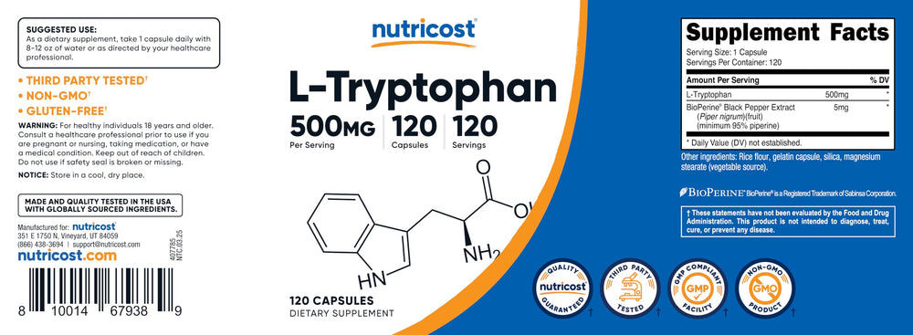Nutricost serving arrangement with capsules ready for daily routine.