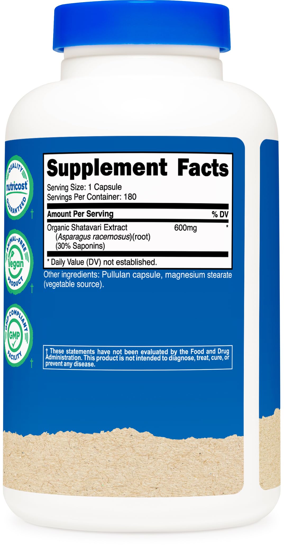 Nutricost Shatavari 600mg bottle on kitchen counter ready for daily routine