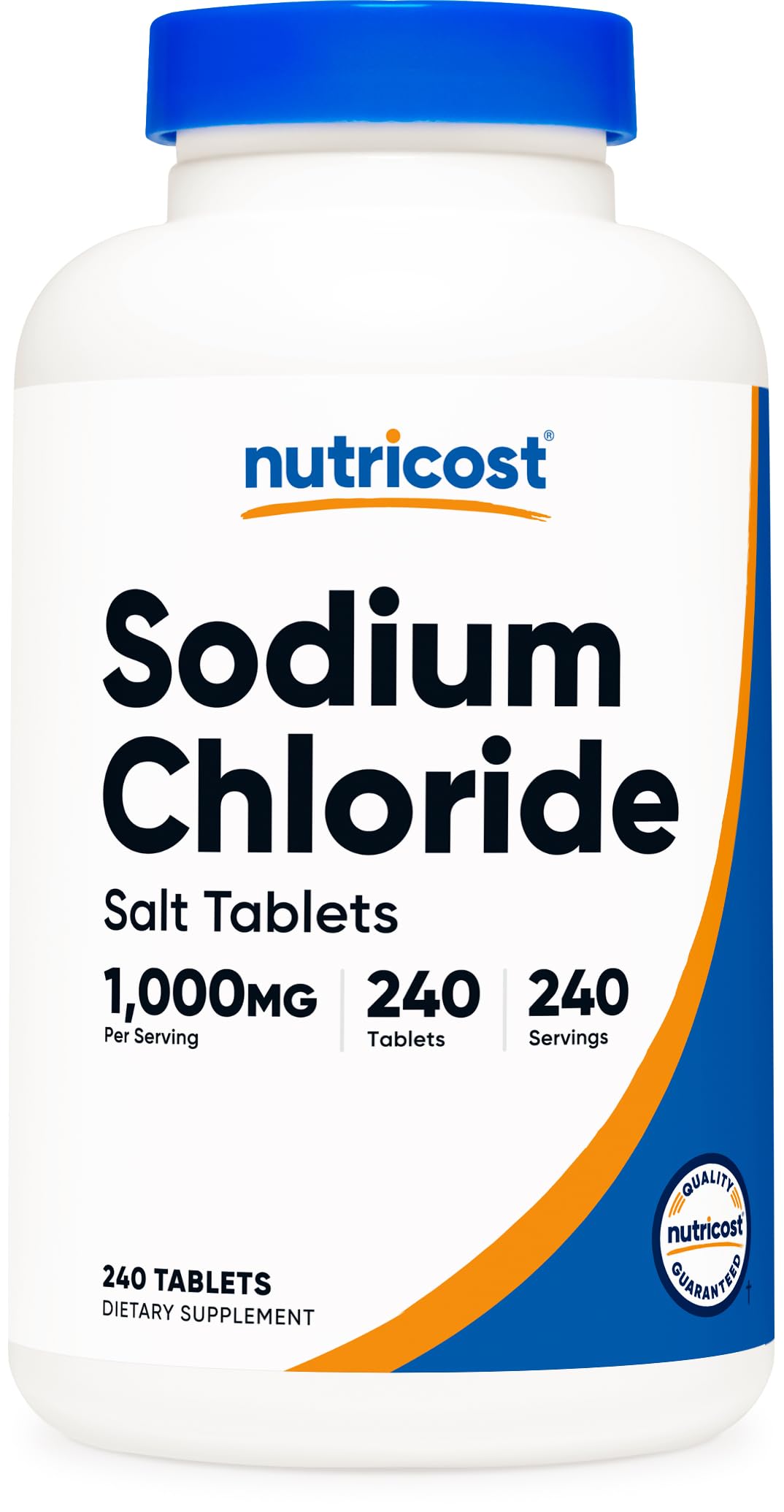 Nutricost Sodium Chloride bottle with 240 tablets for easy daily salt intake