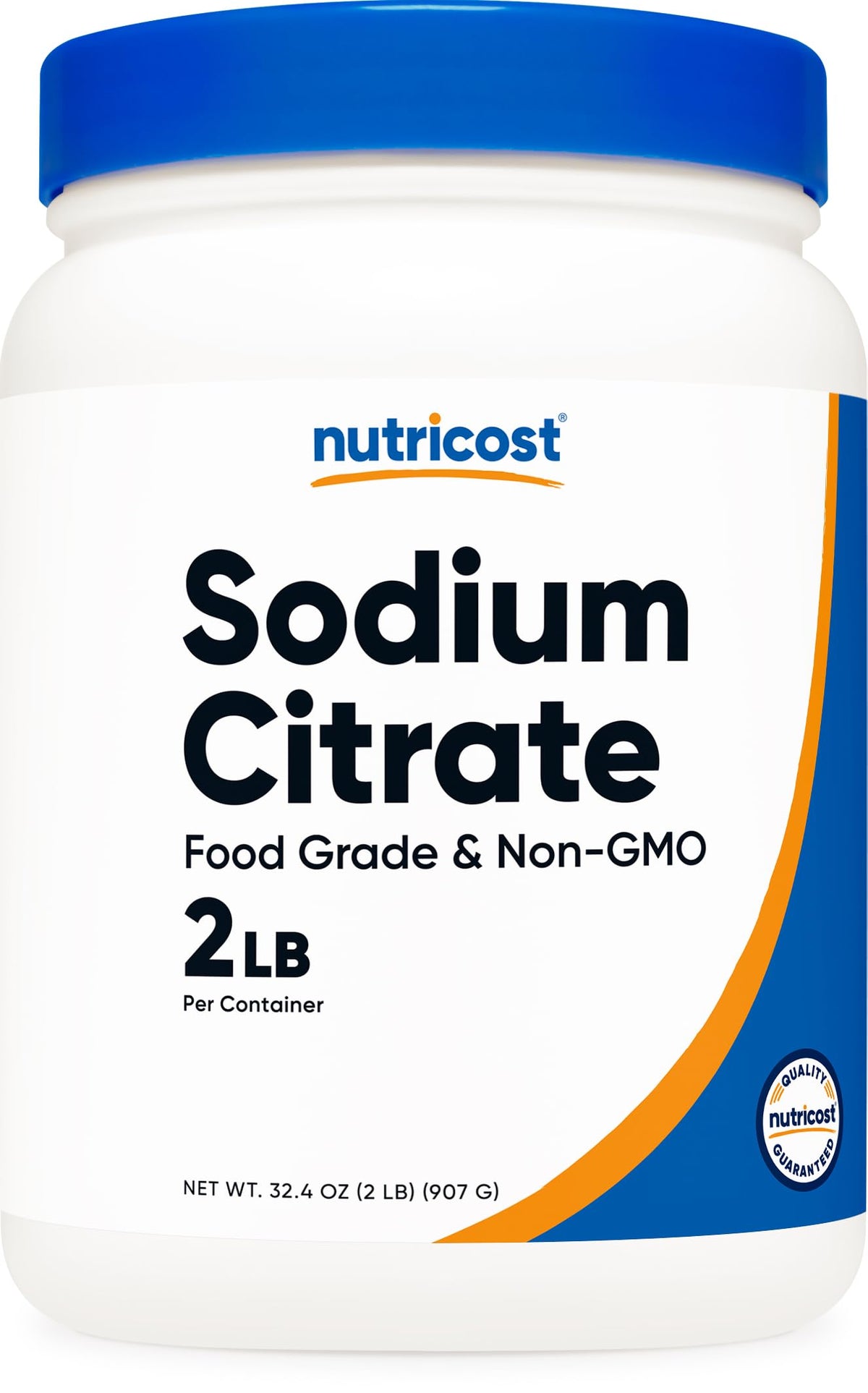 Nutricost Sodium Citrate bottle front, a versatile food-grade additive for flavor and preservation.