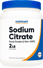Nutricost Sodium Citrate bottle front, a versatile food-grade additive for flavor and preservation.