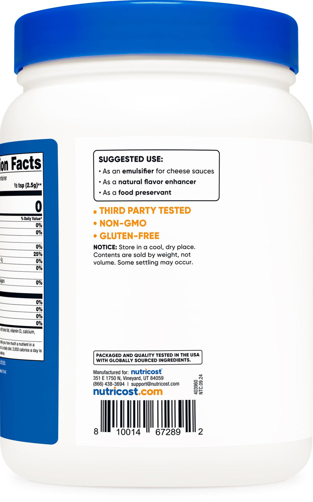 Nutricost Sodium Citrate used as cheese emulsifier for smooth sauces.
