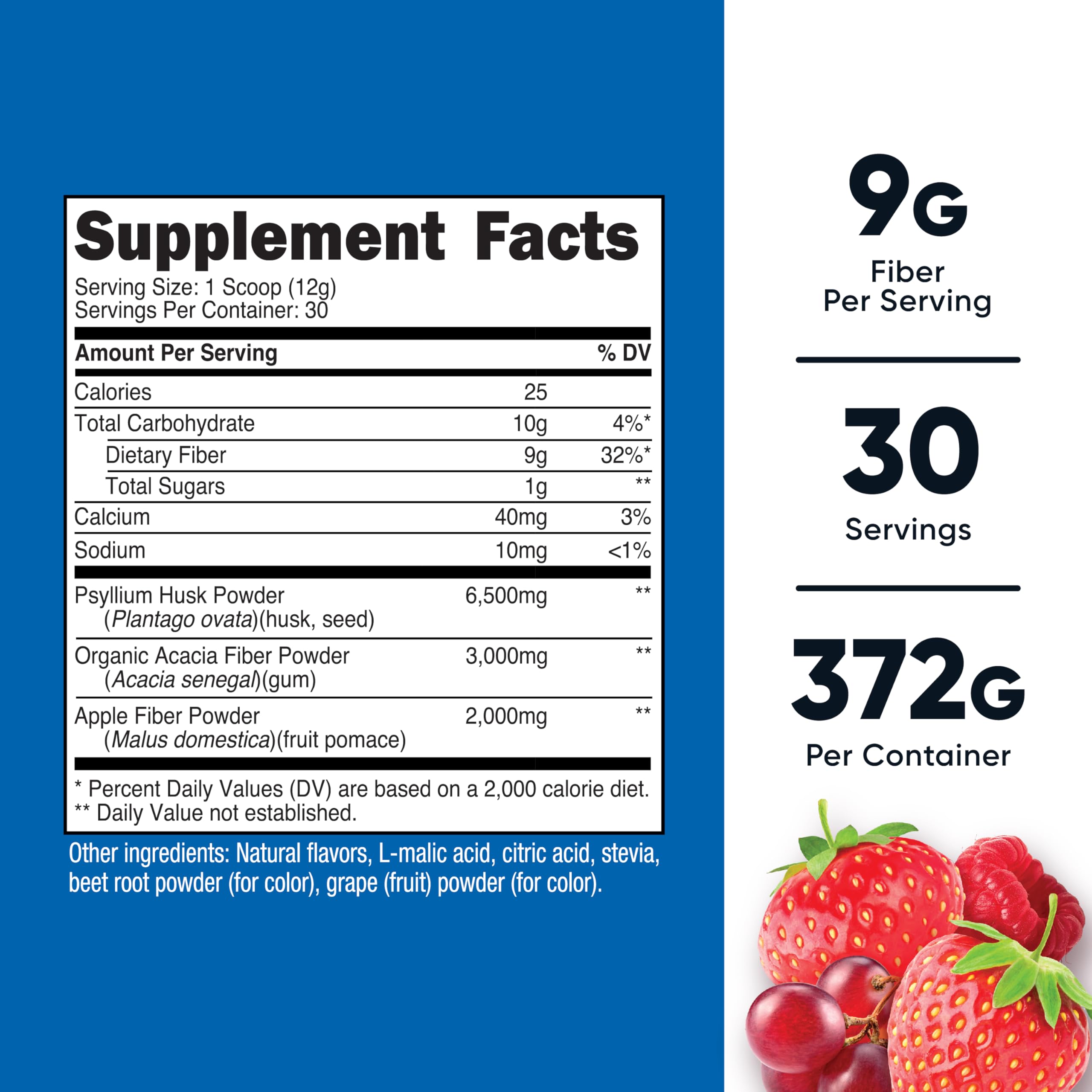 Pouring Nutricost Soluble Fiber berry powder for an easy daily mix.