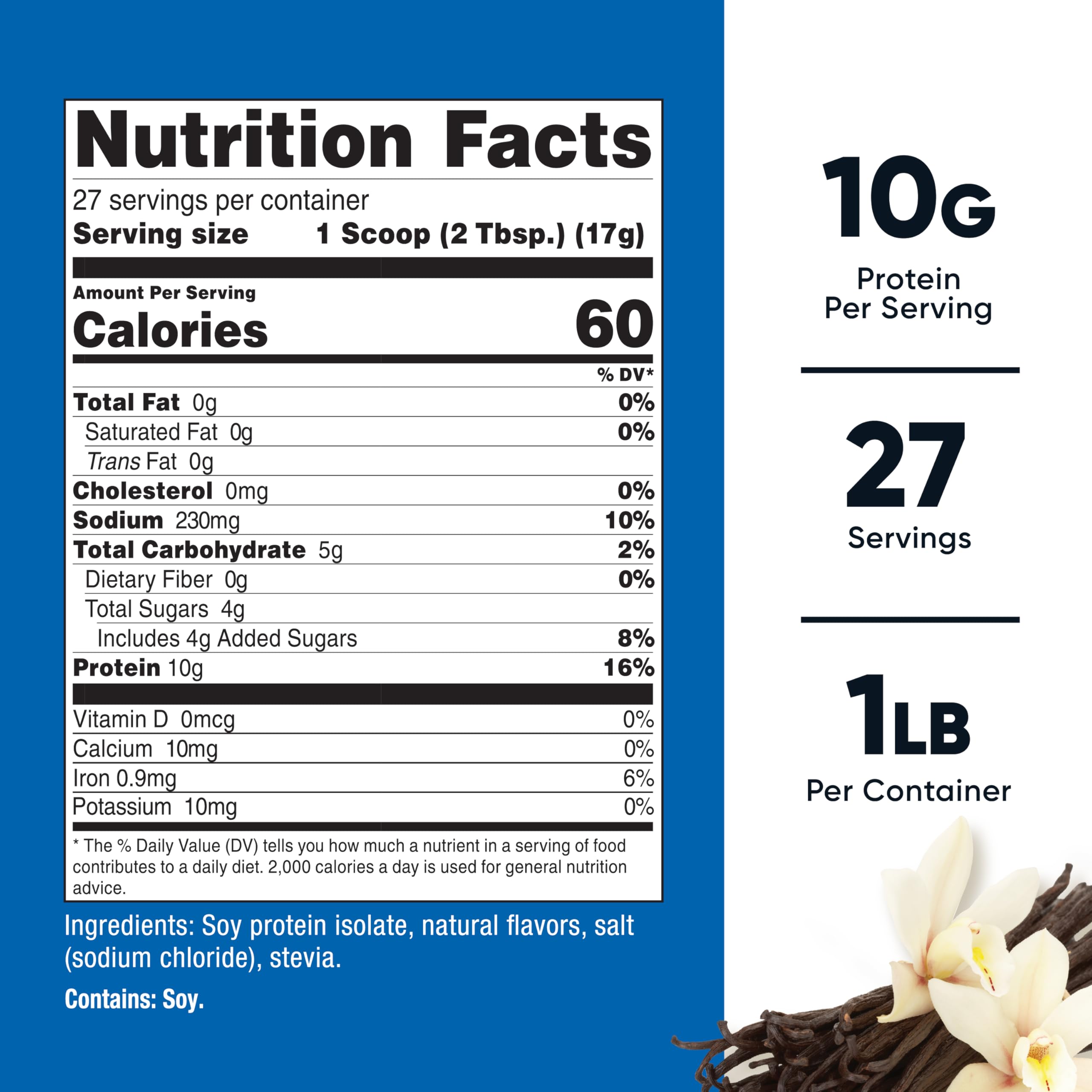 Nutricost soy protein vanilla shake in glass ready for quick boost