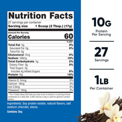 Nutricost soy protein vanilla shake in glass ready for quick boost