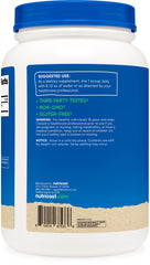 Nutricost Spirulina powder in bowl highlights vibrant green color.