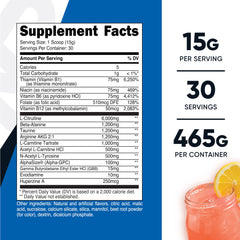 Nutricost Stim-Free Pre-Workout pink lemonade tub with scoop for stimulant-free workouts.