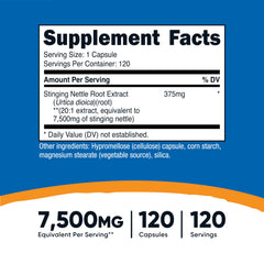Nutricost nettle root capsule close-up, convenient daily veggie supplement