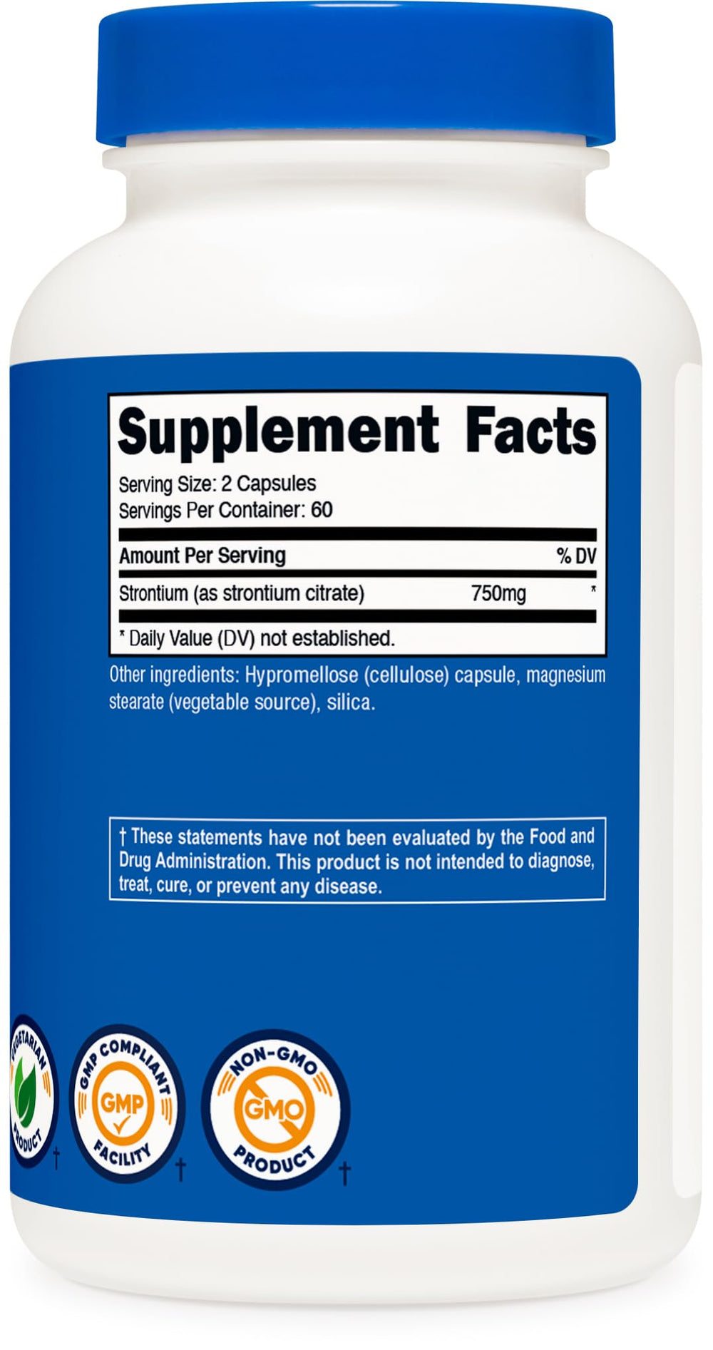 Nutricost Strontium USA facility with GMP and FDA-registered standards.