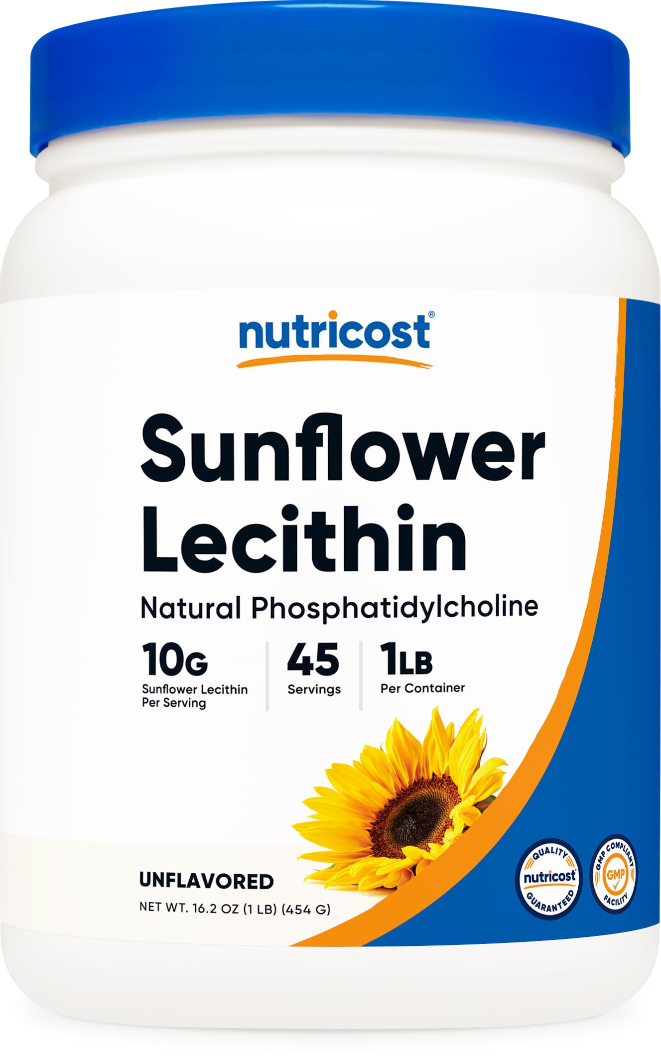 Nutricost Sunflower Lecithin container for vegan emulsification