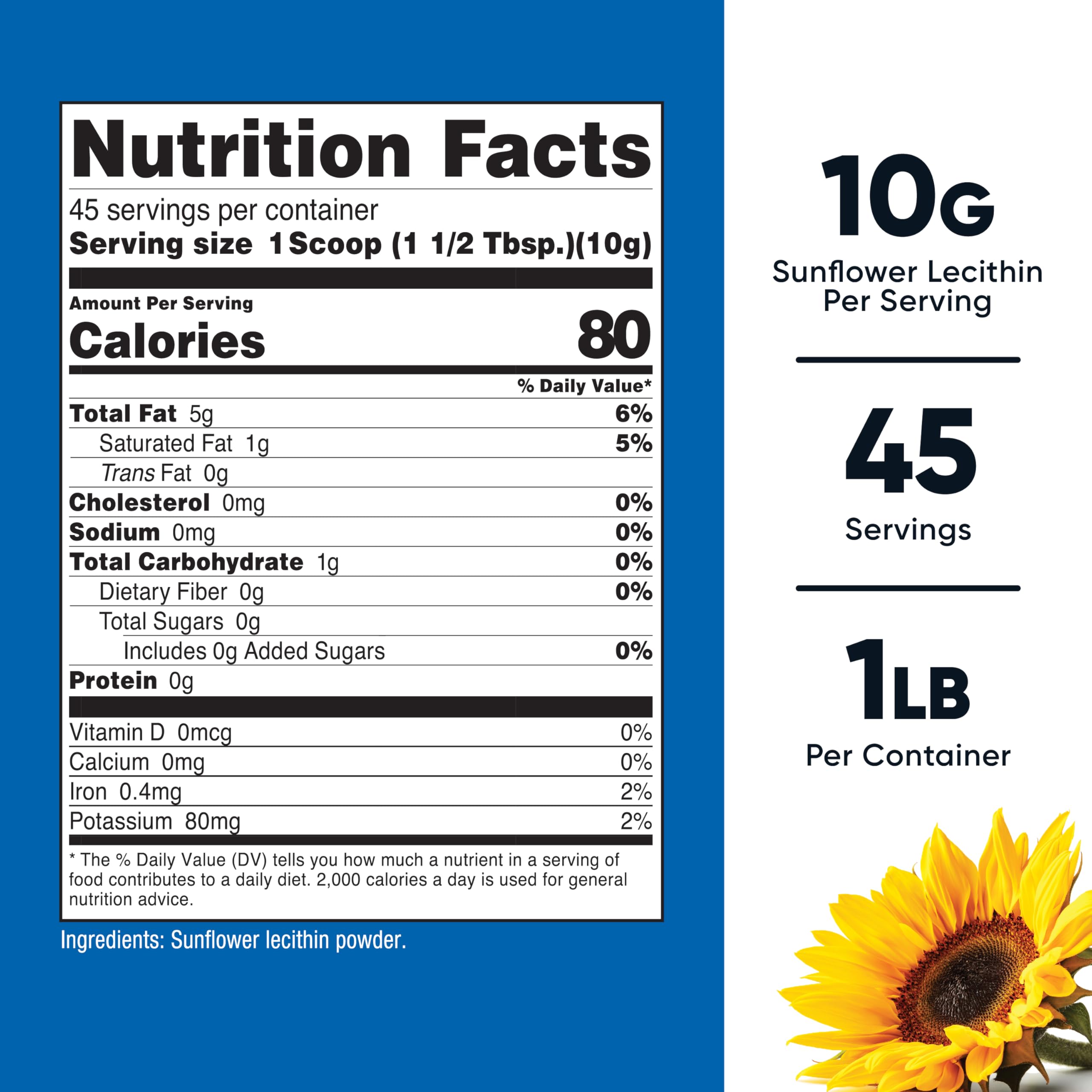 Nutricost Sunflower Lecithin powder ready for mixing