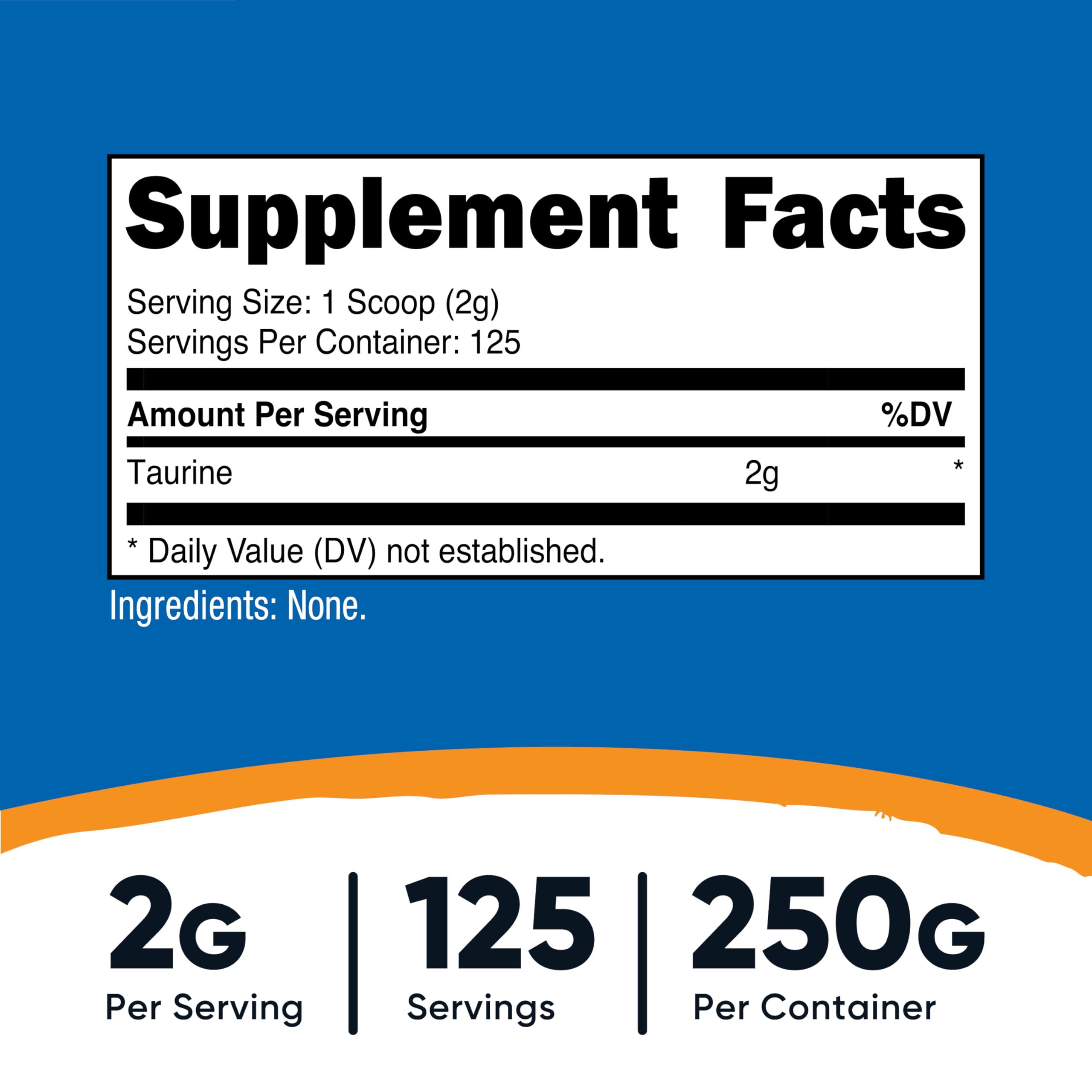 Nutricost Taurine Powder 2g scoop included for easy daily servings