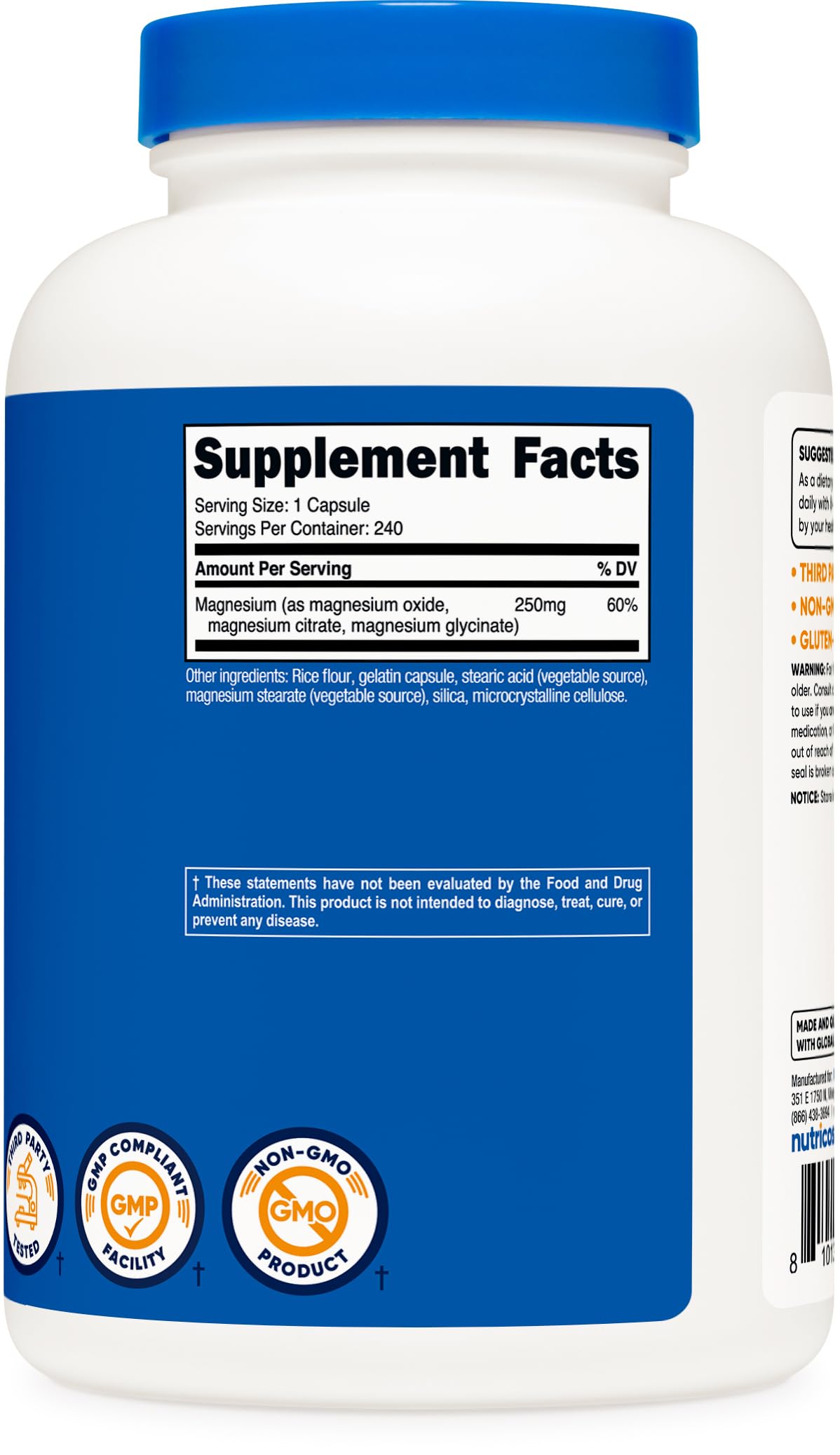 Nutricost ISO-accredited third-party lab testing signals independent verification of purity.