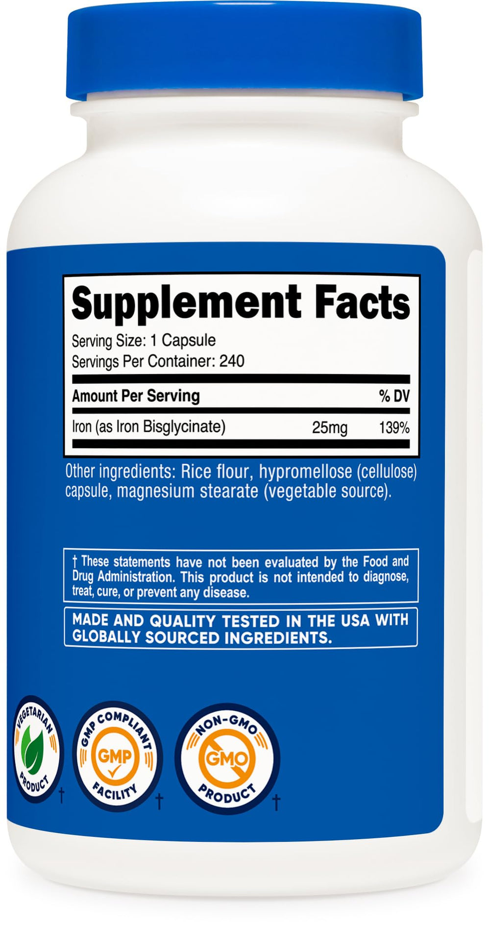 Nutricost third-party testing label confirms purity and potency.