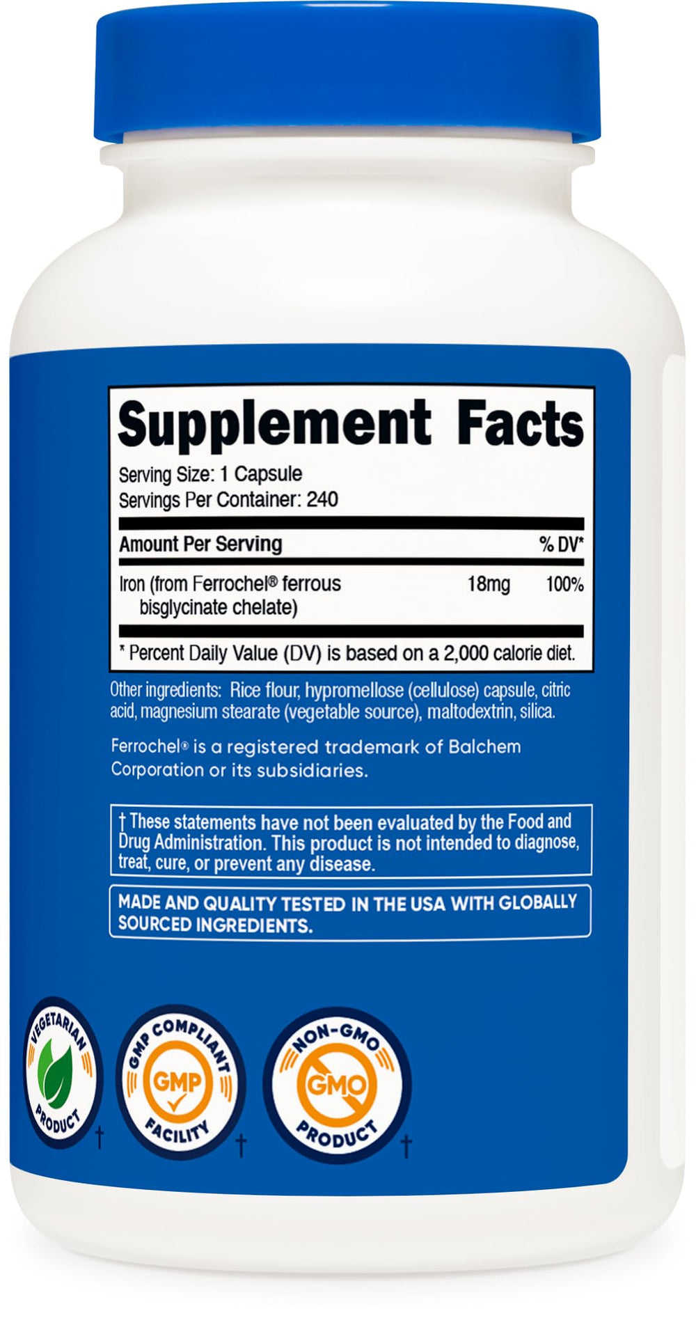 Nutricost third-party testing stamp confirms product purity and safety