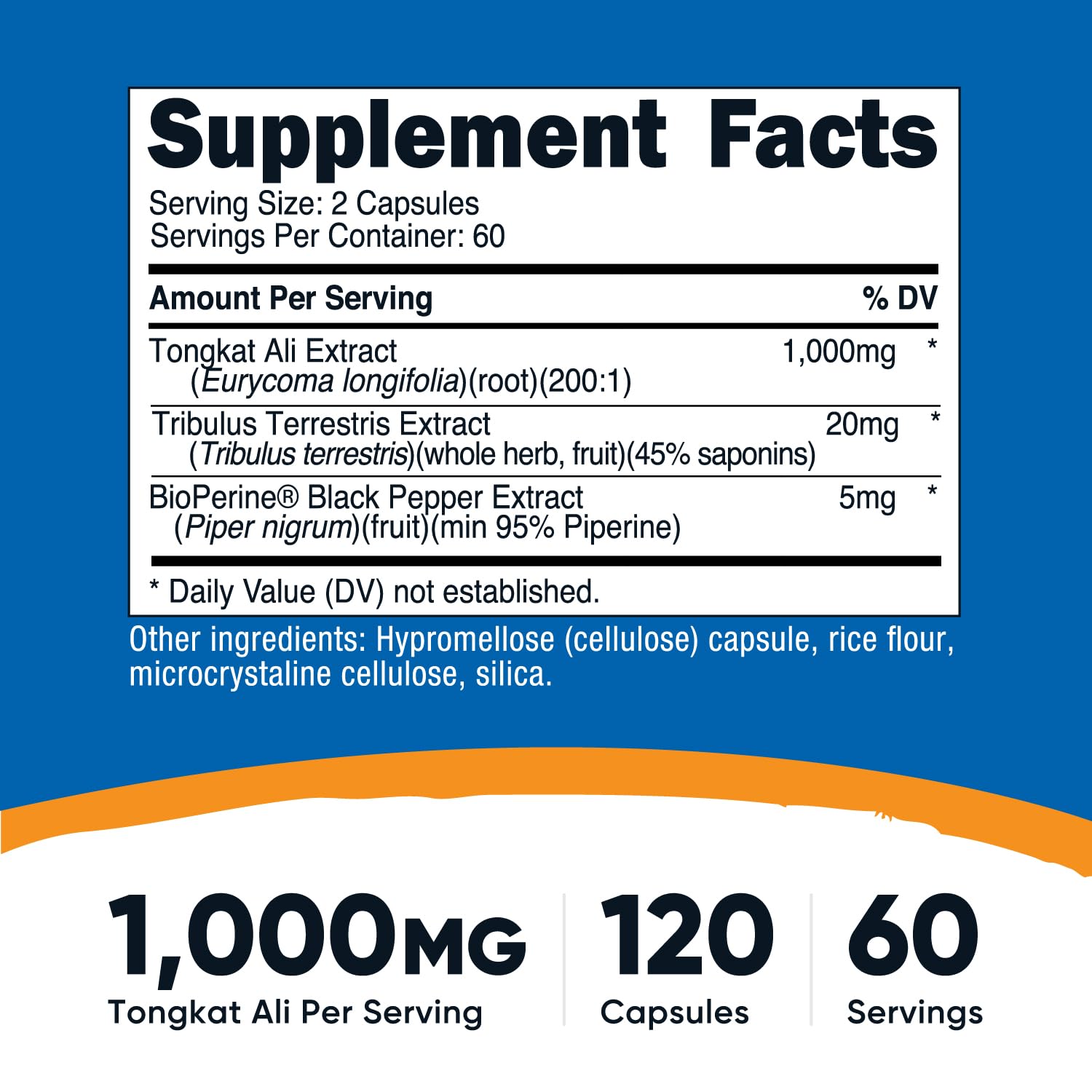 Nutricost Tongkat Ali capsules closeup highlighting easy-to-take vegan form