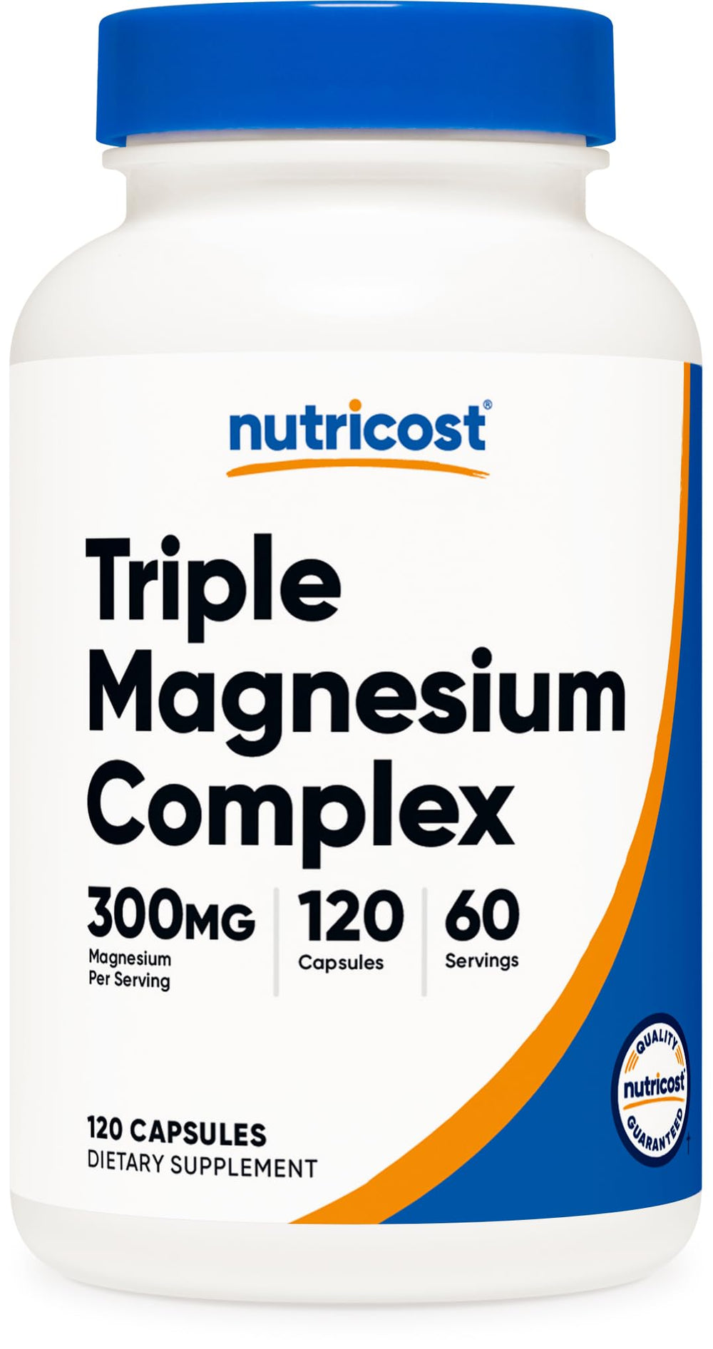 Nutricost Triple Magnesium Complex bottle showing 60 servings for daily support.